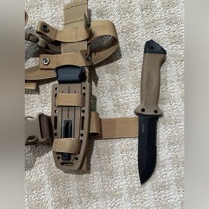 Gerber LMF II fixed blade survival knife with sheath, belt, and strap cutter